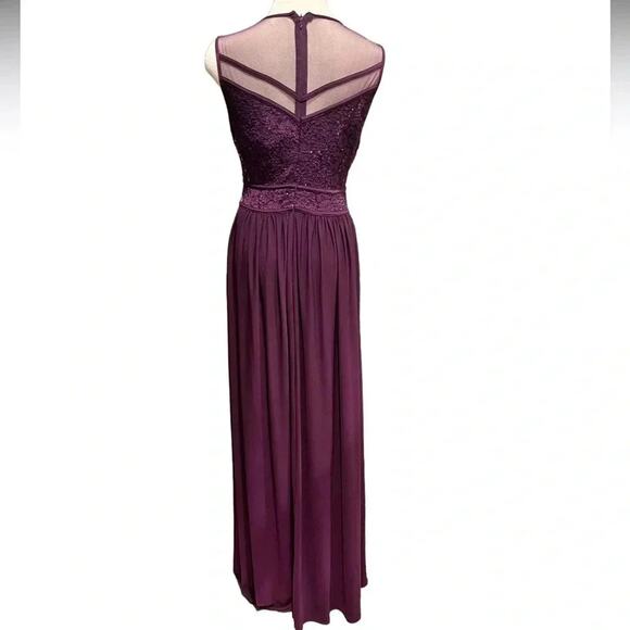 Nightway Womens PurpleSequined Lace Mesh Crew-Neck Formal Dress Size 8 NWT - Picture 7 of 10